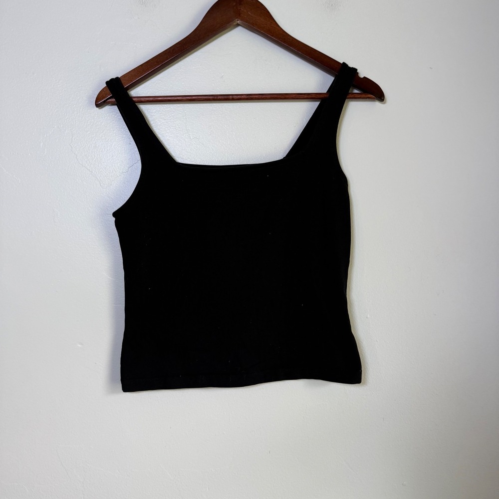 Wild Fable Square Neck Slim Fit Crop Tank Top Size Medium Black